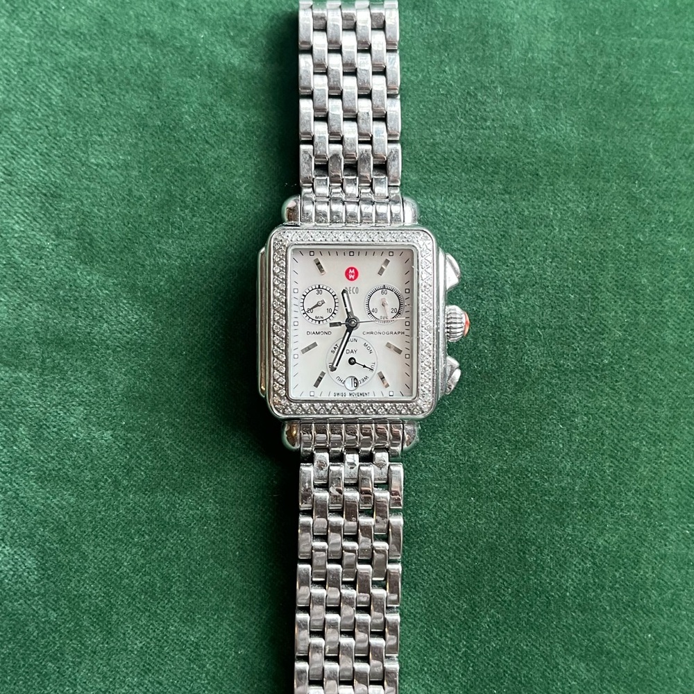 Michele Diamond Deco Silver Women's Watch